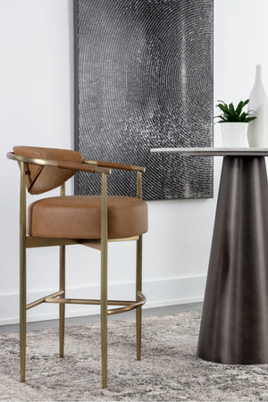   Modern European furniture - Gold Framed Leather-Look Bar Stool - www.oroa.com | Oroa.com