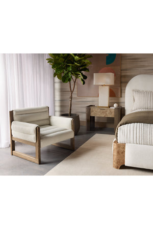   Modern European furniture - Tufted White Linen Lounge Chair - www.oroa.com | Oroa.com