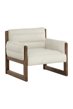  Modern European furniture - Tufted White Linen Lounge Chair - www.oroa.com | Oroa.com