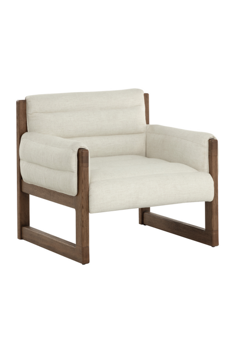   Modern European furniture - Tufted White Linen Lounge Chair - www.oroa.com | Oroa.com