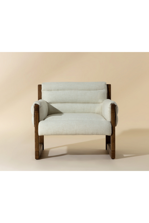   Modern European furniture - Tufted White Linen Lounge Chair - www.oroa.com | Oroa.com