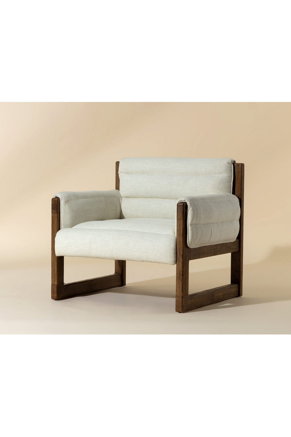   Modern European furniture - Tufted White Linen Lounge Chair - www.oroa.com | Oroa.com