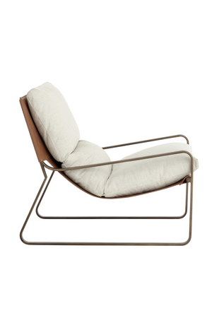   Modern European furniture - White Linen Scooped Lounge Chair - www.oroa.com | Oroa.com