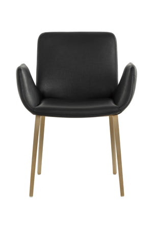   Modern European furniture - Leather Look Scooped Dining Armchair - www.oroa.com | Oroa.com