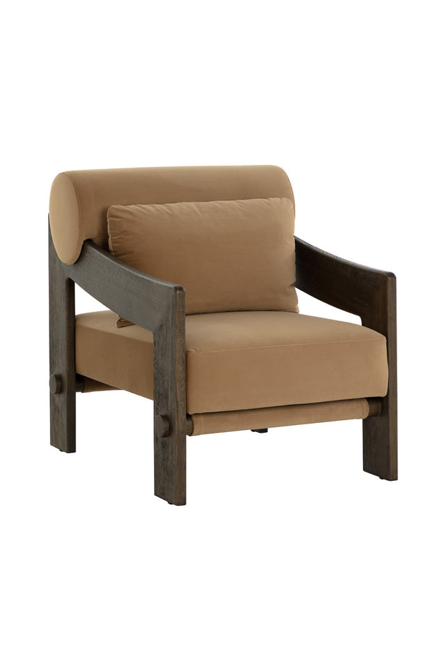 Modern European furniture - Brown Fabric Lounge Chair - www.oroa.com