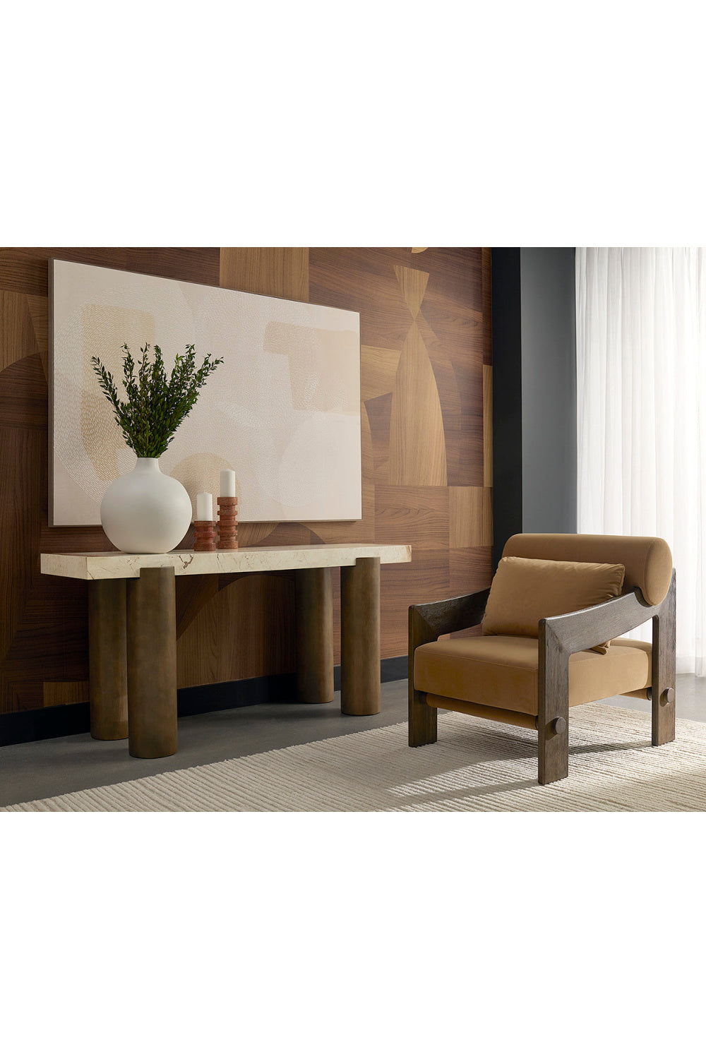   Modern European furniture - Brown Fabric Lounge Chair - www.oroa.com | Oroa.com