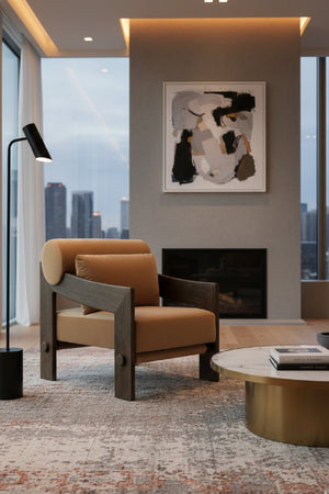   Modern European furniture - Brown Fabric Lounge Chair - www.oroa.com | Oroa.com