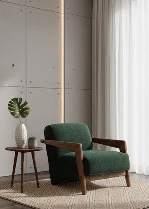   Modern European furniture - Brown Oak Framed Lounge Chair - www.oroa.com | Oroa.com