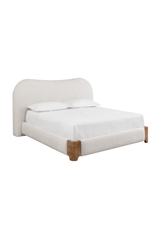 Modern European furniture - White Curved King Bed - www.oroa.com
