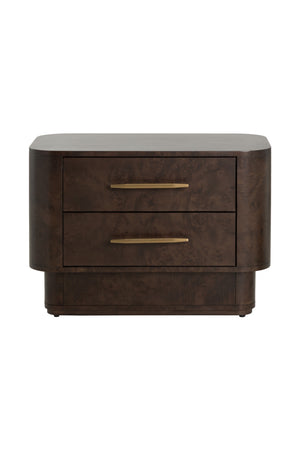   Modern European furniture - Brown Burl Veneer 2-Drawer Nightstand - www.oroa.com | Oroa.com