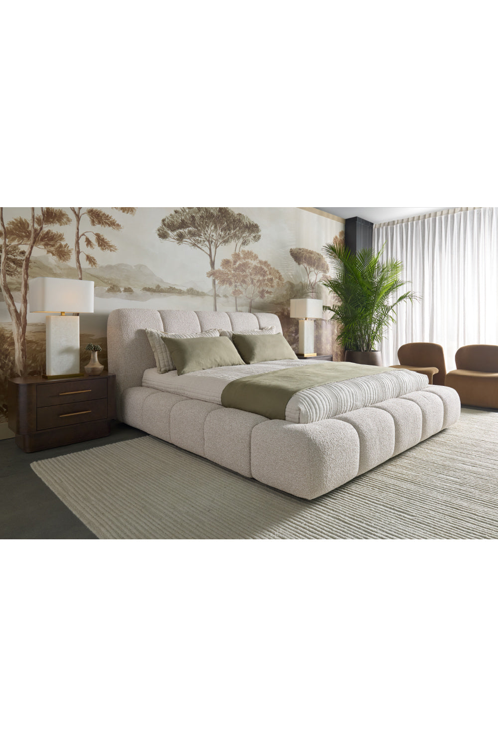   Modern European furniture - Brown Burl Veneer 2-Drawer Nightstand - www.oroa.com | Oroa.com