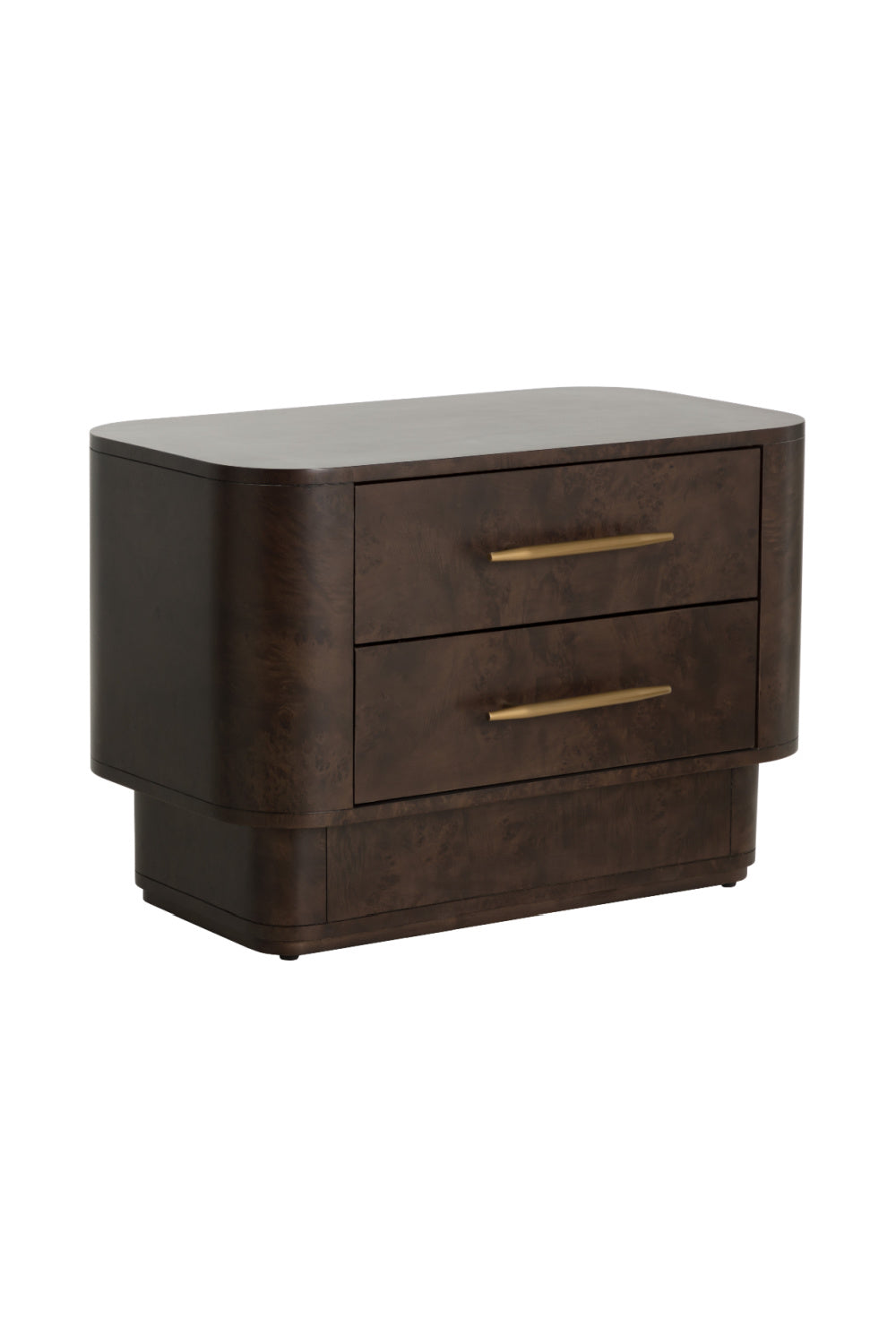   Modern European furniture - Brown Burl Veneer 2-Drawer Nightstand - www.oroa.com | Oroa.com