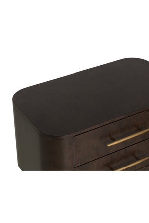   Modern European furniture - Brown Burl Veneer 2-Drawer Nightstand - www.oroa.com | Oroa.com