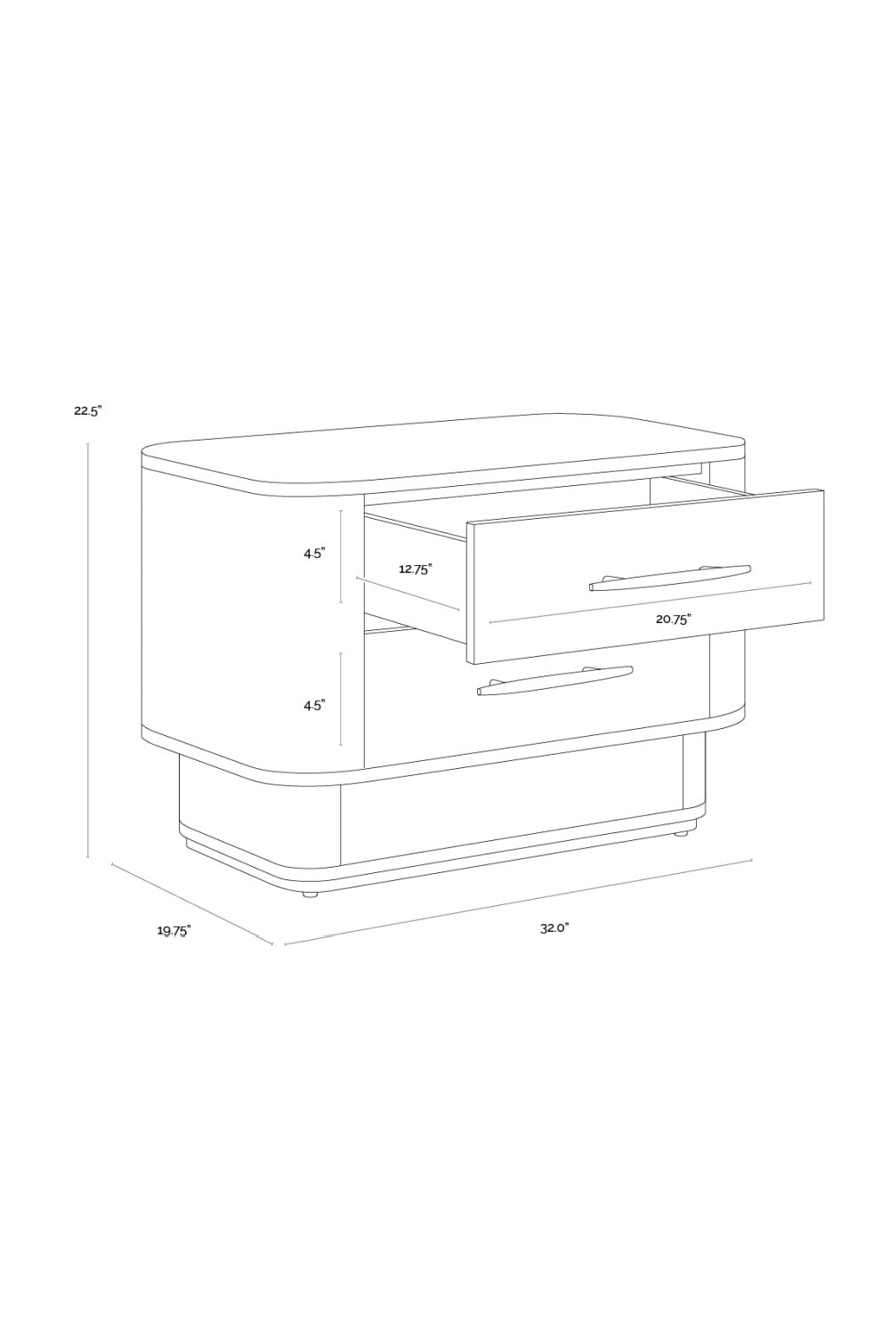   Modern European furniture - Brown Burl Veneer 2-Drawer Nightstand - www.oroa.com | Oroa.com