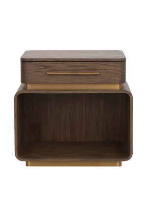   Modern European furniture - Brown Oak 1-Drawer Nightstand - www.oroa.com | Oroa.com