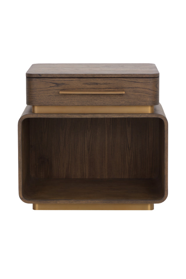 Modern European furniture - Brown Oak 1-Drawer Nightstand - www.oroa.com