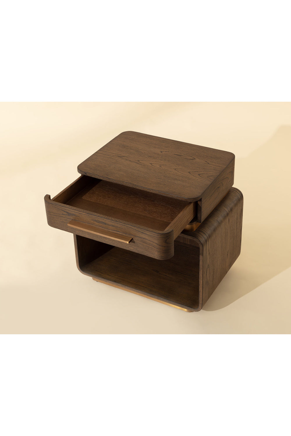   Modern European furniture - Brown Oak 1-Drawer Nightstand - www.oroa.com | Oroa.com