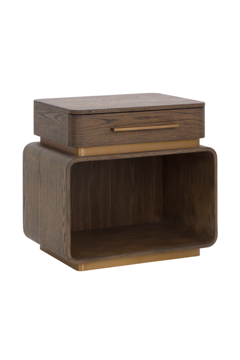   Modern European furniture - Brown Oak 1-Drawer Nightstand - www.oroa.com | Oroa.com