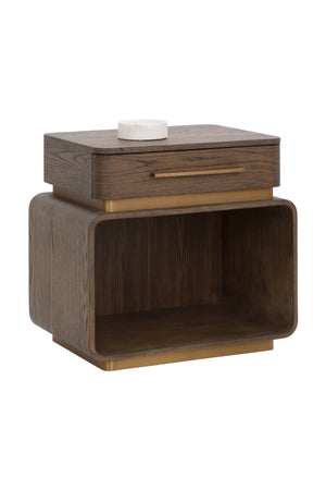   Modern European furniture - Brown Oak 1-Drawer Nightstand - www.oroa.com | Oroa.com