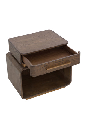   Modern European furniture - Brown Oak 1-Drawer Nightstand - www.oroa.com | Oroa.com