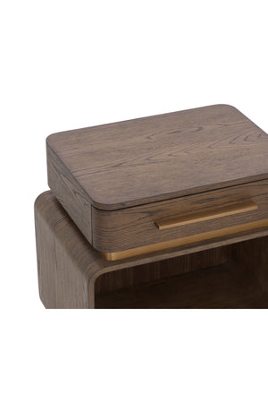   Modern European furniture - Brown Oak 1-Drawer Nightstand - www.oroa.com | Oroa.com