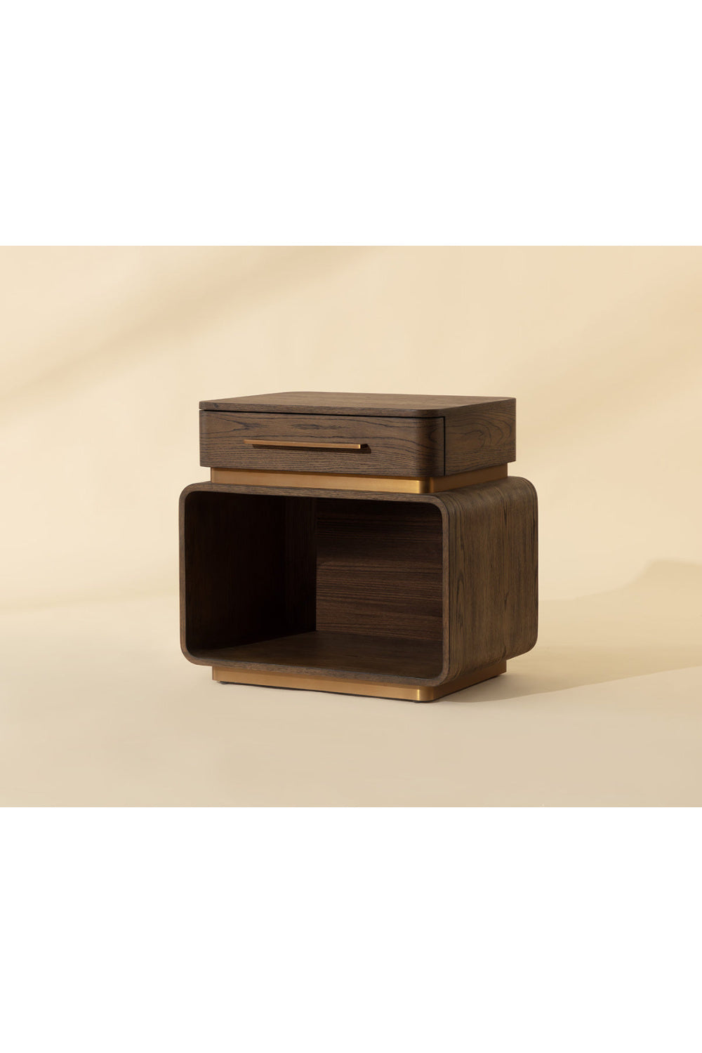   Modern European furniture - Brown Oak 1-Drawer Nightstand - www.oroa.com | Oroa.com