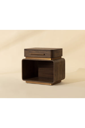   Modern European furniture - Brown Oak 1-Drawer Nightstand - www.oroa.com | Oroa.com