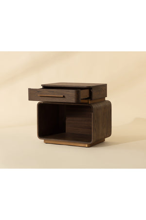   Modern European furniture - Brown Oak 1-Drawer Nightstand - www.oroa.com | Oroa.com