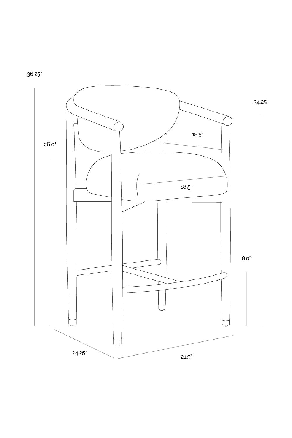   Modern European furniture - Oak Framed Counter Stool - www.oroa.com | Oroa.com