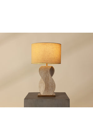   Modern European furniture - Wavy Travertine Base Table Lamp - www.oroa.com | Oroa.com
