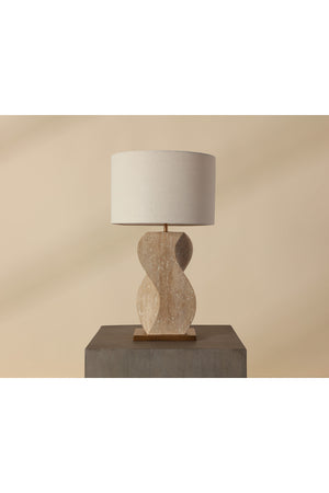   Modern European furniture - Wavy Travertine Base Table Lamp - www.oroa.com | Oroa.com