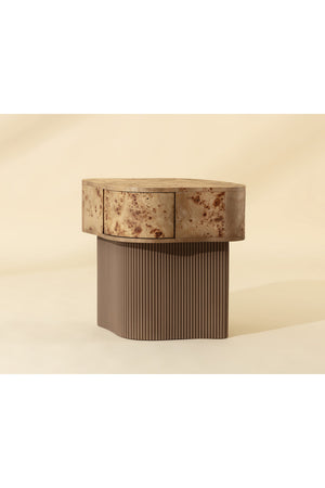   Modern European furniture - Freeform Burl Veneer Nightstand - www.oroa.com | Oroa.com