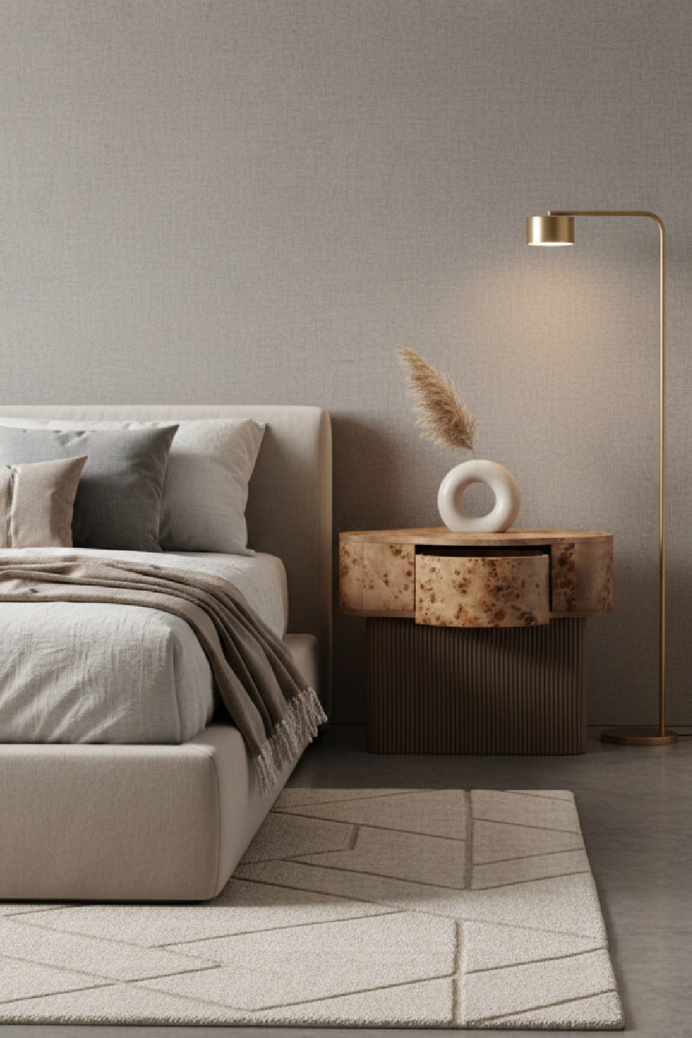   Modern European furniture - Freeform Burl Veneer Nightstand - www.oroa.com | Oroa.com