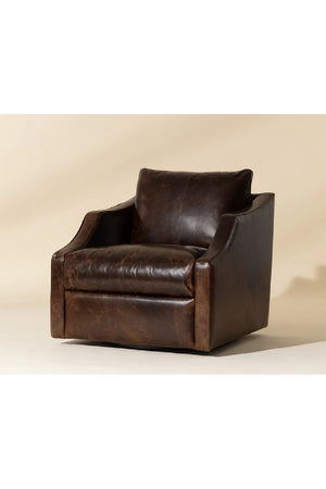   Modern European furniture - Leather Sloped-Arm Swivel Lounge Chair - www.oroa.com | Oroa.com