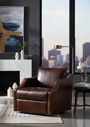   Modern European furniture - Leather Sloped-Arm Swivel Lounge Chair - www.oroa.com | Oroa.com