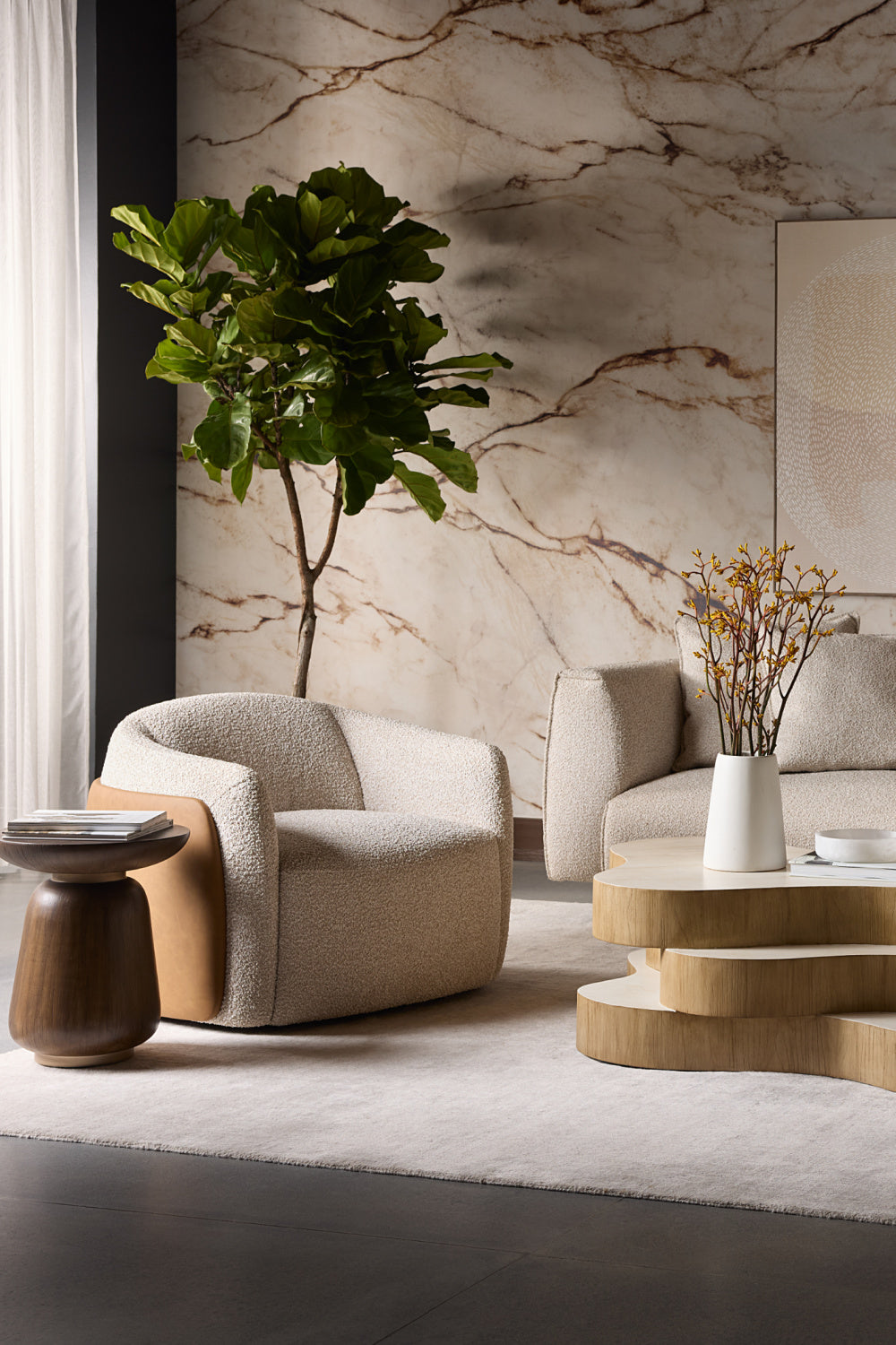   Modern European furniture - White Textured Swivel Lounge Chair - www.oroa.com | Oroa.com