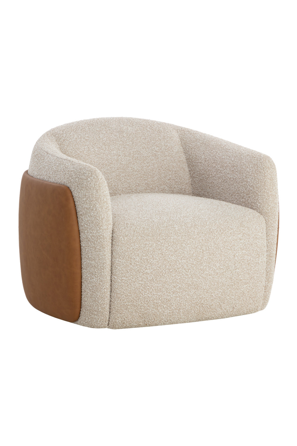   Modern European furniture - White Textured Swivel Lounge Chair - www.oroa.com | Oroa.com