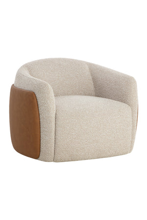   Modern European furniture - White Textured Swivel Lounge Chair - www.oroa.com | Oroa.com