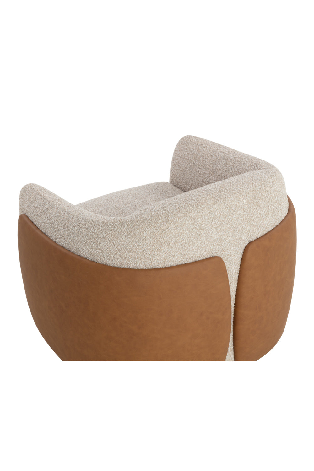   Modern European furniture - White Textured Swivel Lounge Chair - www.oroa.com | Oroa.com