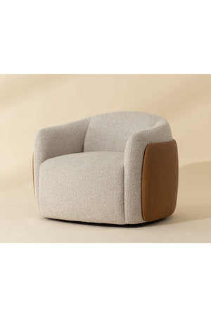   Modern European furniture - White Textured Swivel Lounge Chair - www.oroa.com | Oroa.com