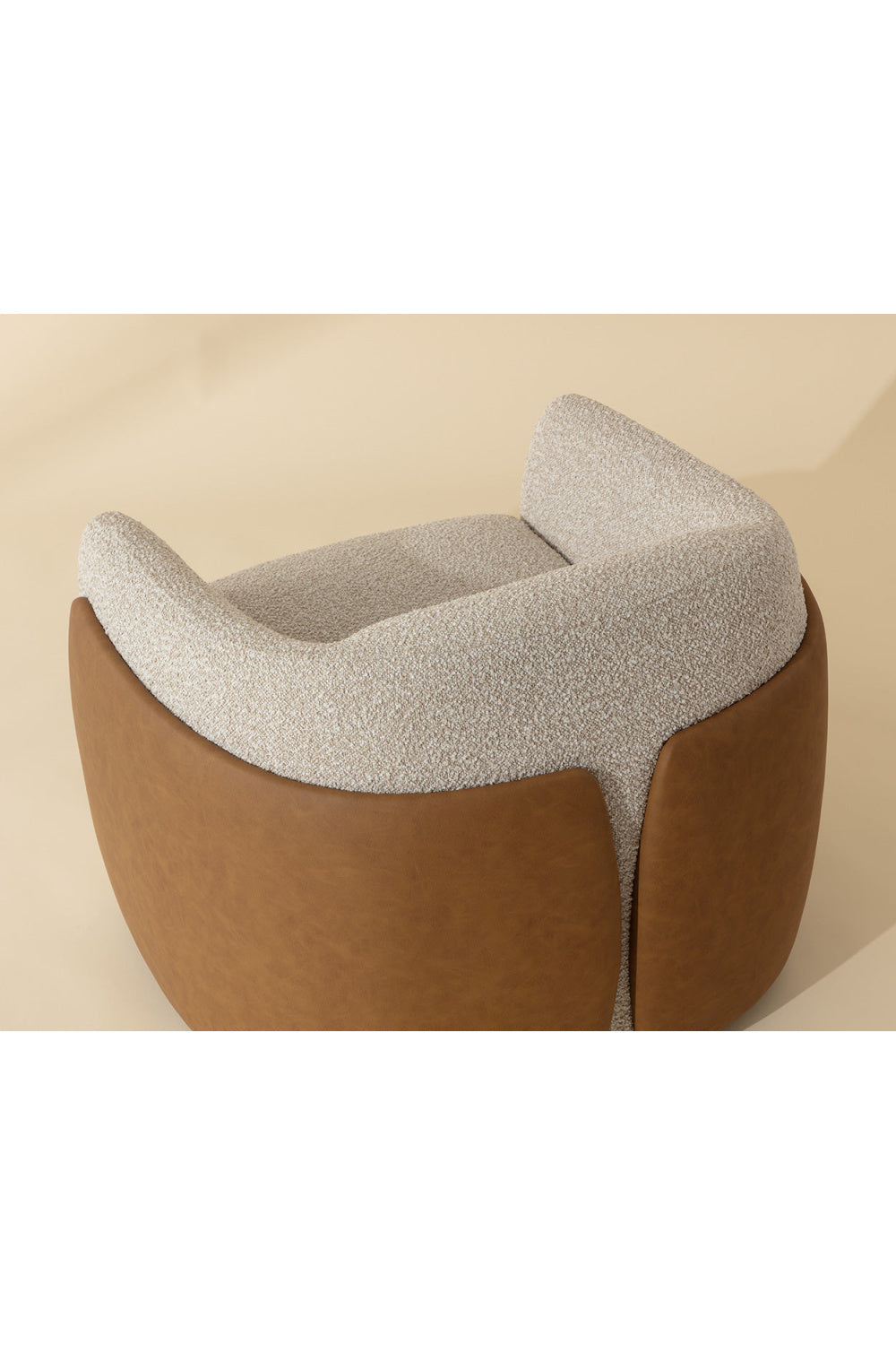   Modern European furniture - White Textured Swivel Lounge Chair - www.oroa.com | Oroa.com