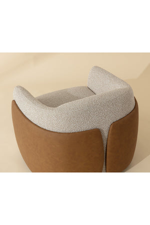   Modern European furniture - White Textured Swivel Lounge Chair - www.oroa.com | Oroa.com
