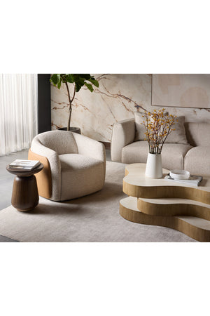   Modern European furniture - White Textured Swivel Lounge Chair - www.oroa.com | Oroa.com