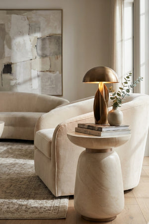   Modern European furniture - Travertine Look Indoor/Outdoor End Table - www.oroa.com | Oroa.com