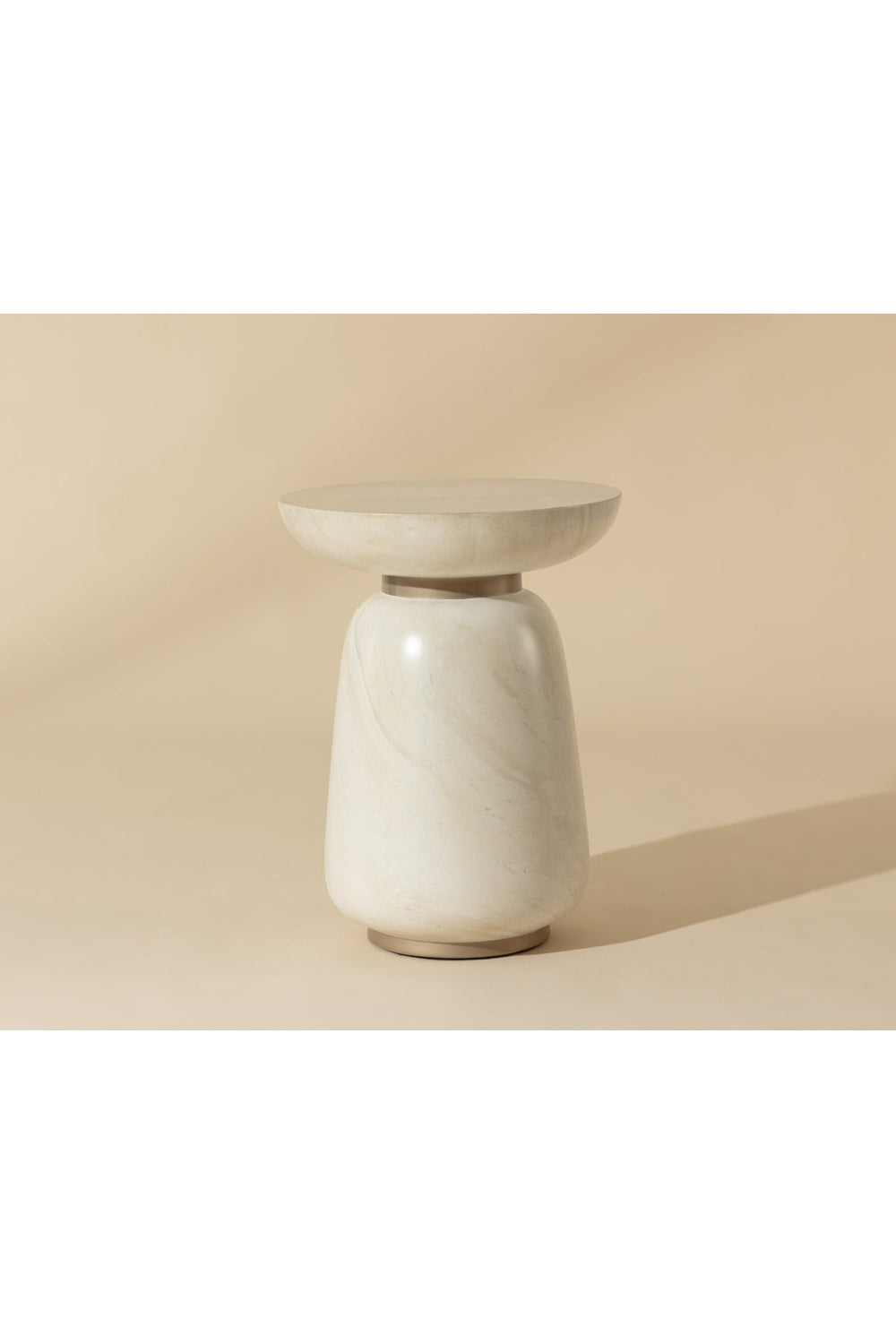   Modern European furniture - Travertine Look Indoor/Outdoor End Table - www.oroa.com | Oroa.com