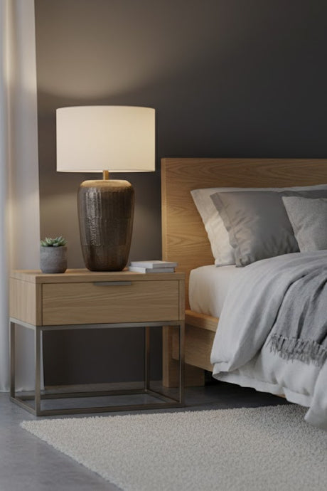   Modern European furniture - Antique Brass Drum Table Lamp - www.oroa.com | Oroa.com