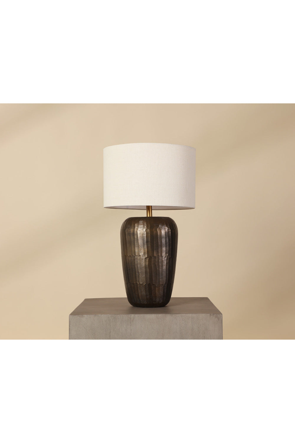   Modern European furniture - Antique Brass Drum Table Lamp - www.oroa.com | Oroa.com
