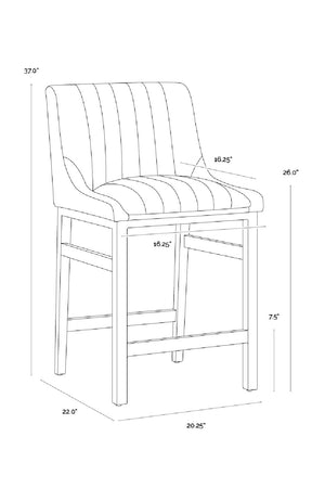   Modern European furniture - Channel-Tufted Counter Stool - www.oroa.com | Oroa.com