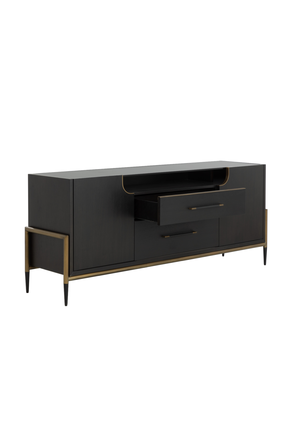   Modern European furniture - Black Wooden 2-Drawer Sideboard - www.oroa.com | Oroa.com