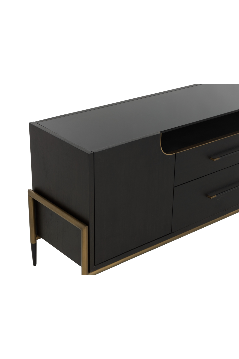   Modern European furniture - Black Wooden 2-Drawer Sideboard - www.oroa.com | Oroa.com